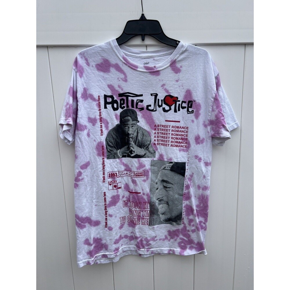 Tupac Shakur Portrait Poetic Justice Short Sleeve Shirt Tie Dye Size Small
